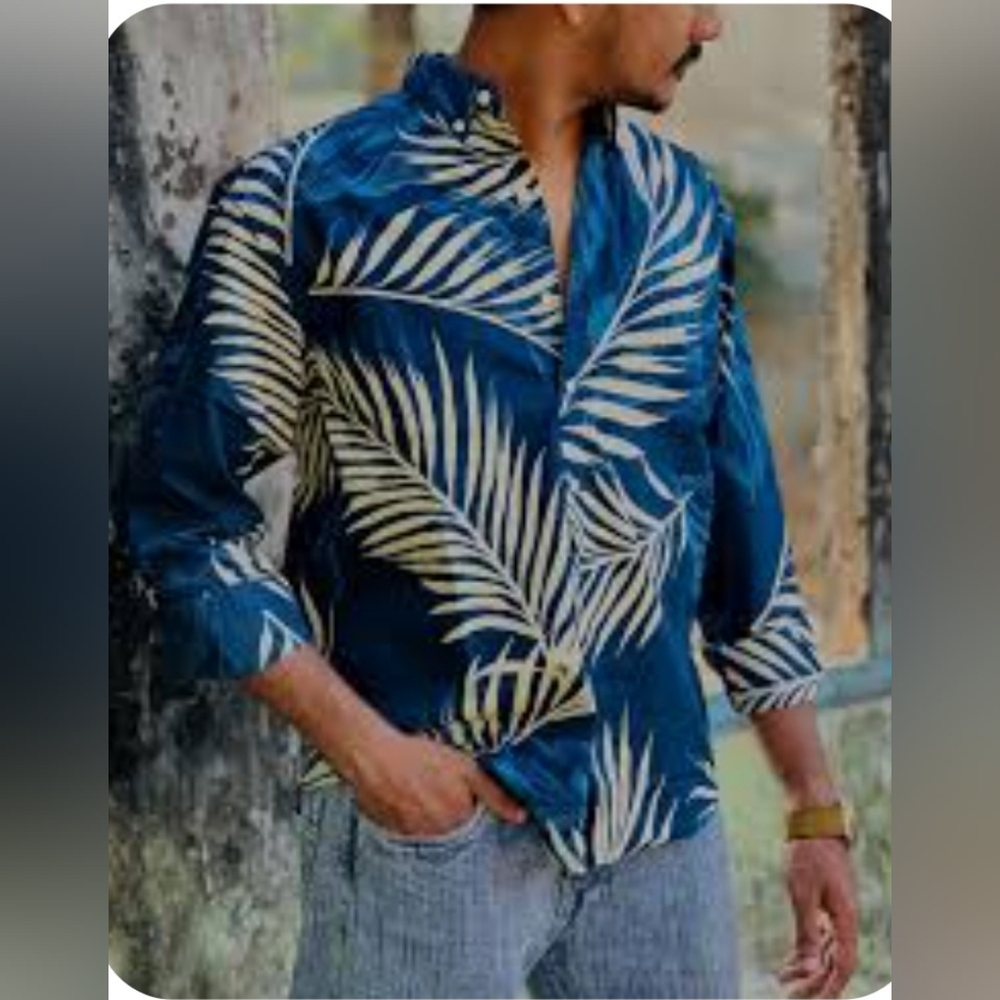 Scotch & Soda Amsterdam Leaf Palm Print Shirt M